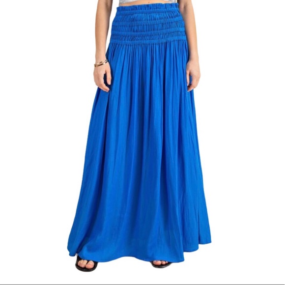 Bold bright blue boho maxi skirt - Picture 8 of 11